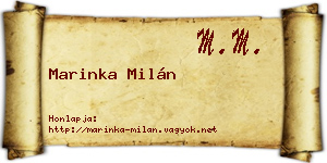 Marinka Milán névjegykártya