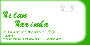 milan marinka business card